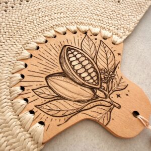 Éventail cacao gravé simple