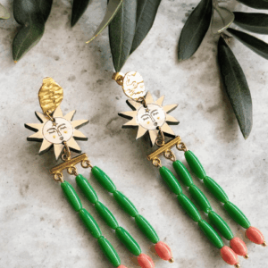 Boucles d'oreille Soleil Vert